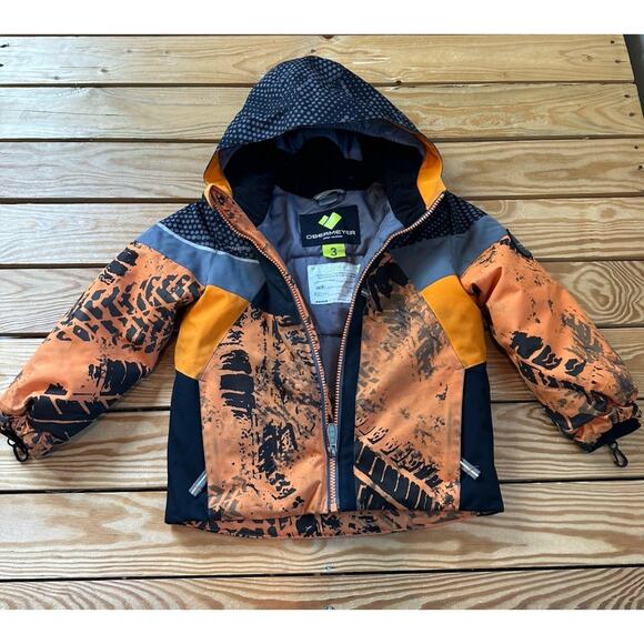 Obermeyer Hooded Coat Size 3 Kids Orange Full Zip